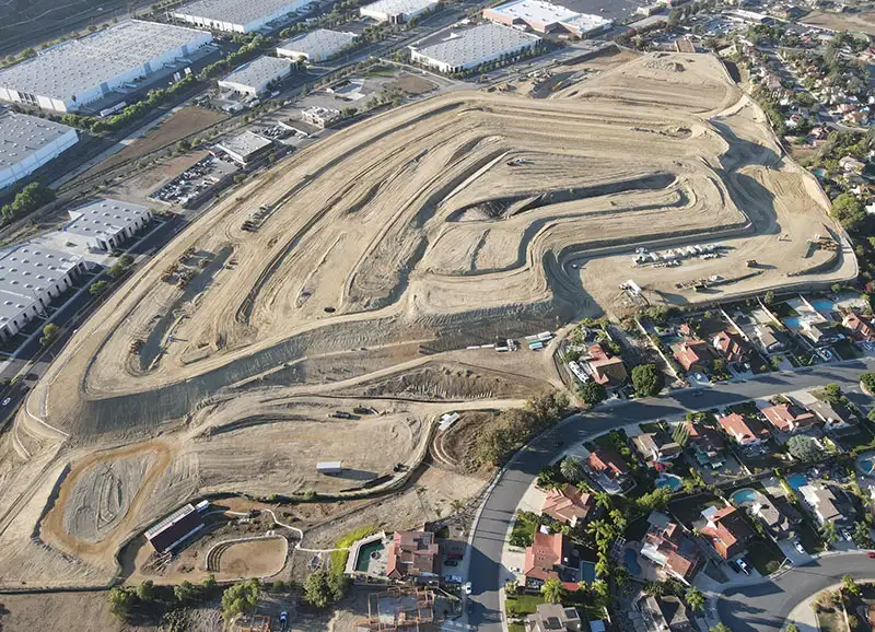 Aerial photo of a site plan plot of land for acquisition